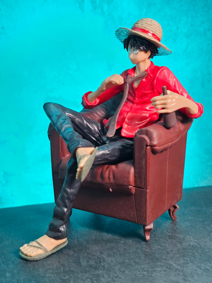 One Piece Luffy Sitting on Couch 14Cm.